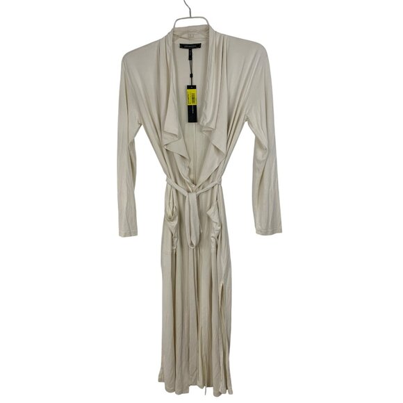 Bcbg Cora White Knit Open Front Belt Duster Cardigan NWT $158 Size S/M RR10258 - Picture 2 of 10